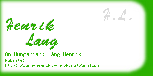 henrik lang business card